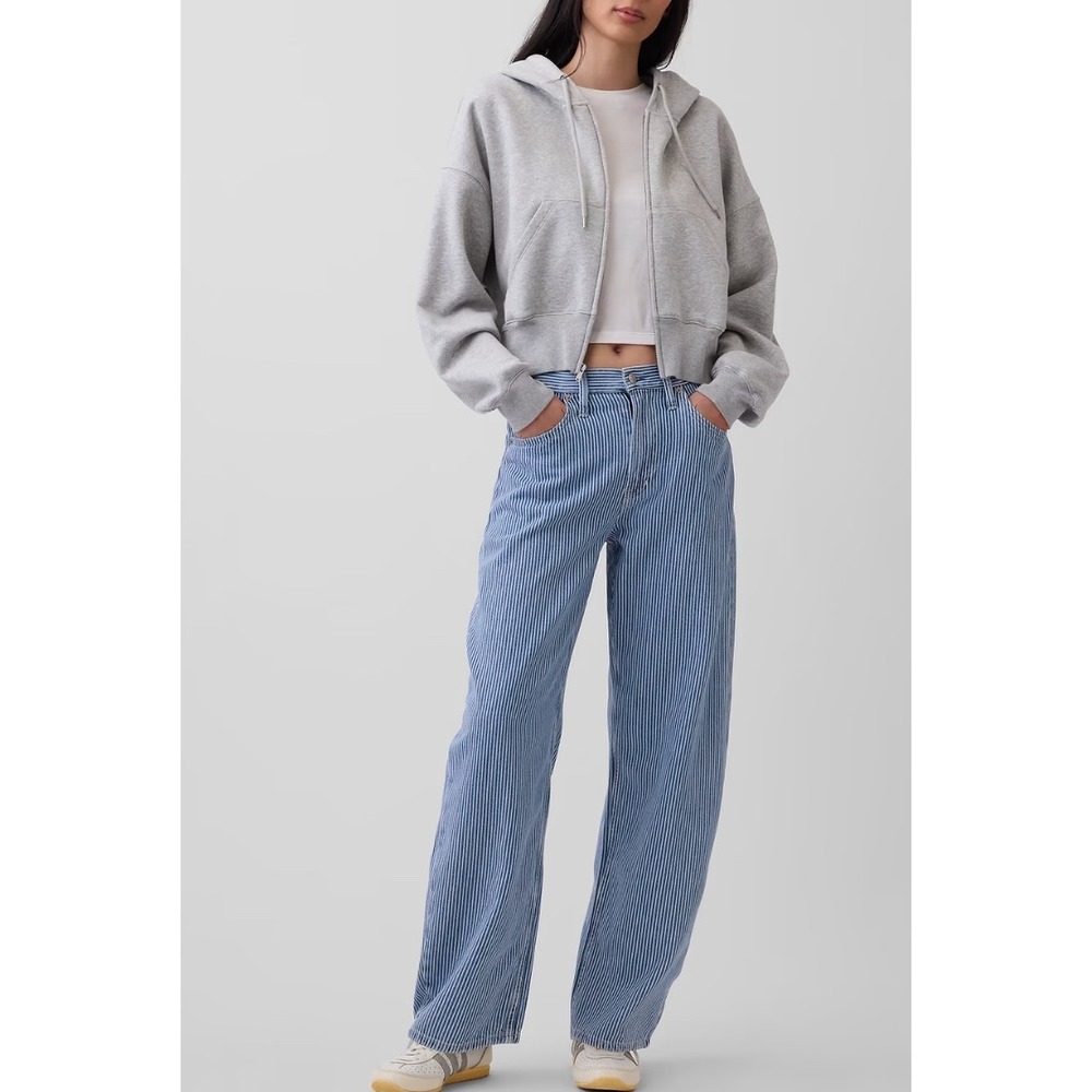 Gap UltraSoft Barrel Jeans Blue Railroad Stripe High Rise 29/8R